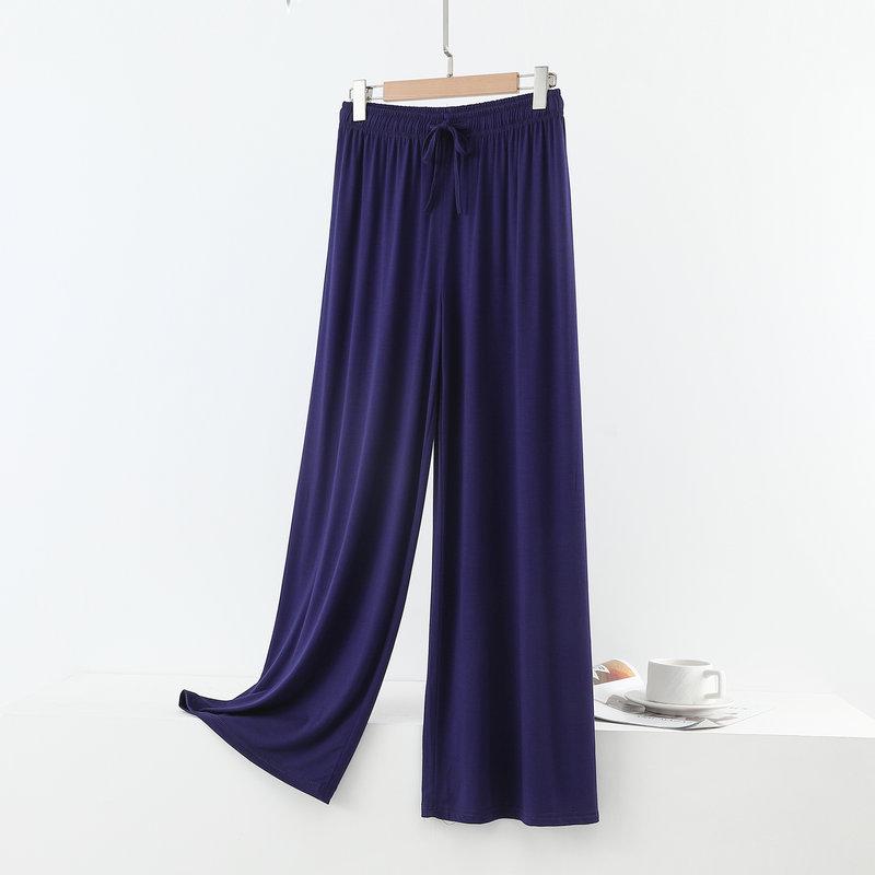 

Женские брюки с высокой талией и широкими штанинами из модала и хлопка 2023 года — облегающие повседневные брюки с девятью точками драпировки на весну/лето XXL