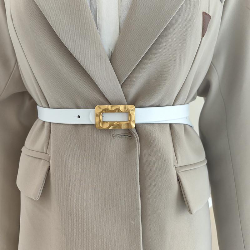 Leather Genuine Two Layer Belt Women With Alloy Buckle Casual Fashion Accessory