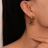 Vintage Zircon Heart Saturn Silver Earrings: Stylish, High-End European and American Design for Women.