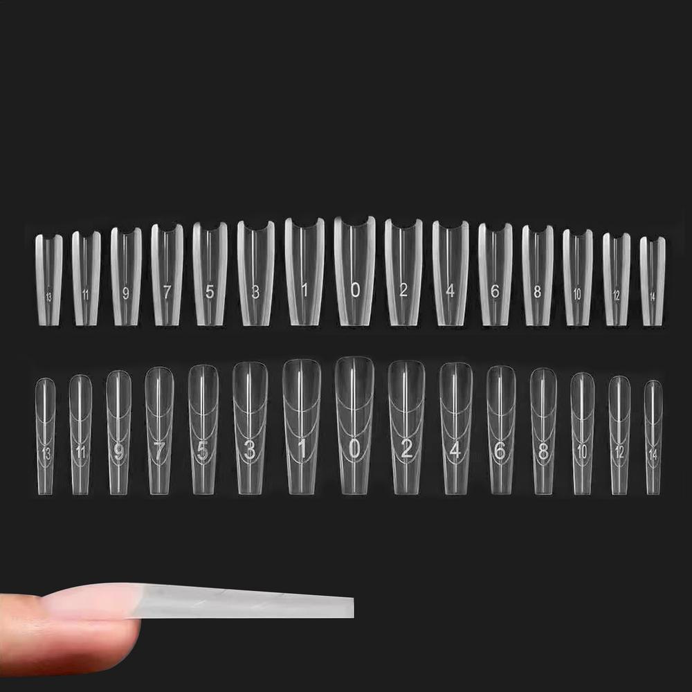 240pcs nail forms Sandwich 2 Nail Form Mold Reusable Full Cover Tips Mold Clear Nail Arting Extension Tool Nail Shaping Tool