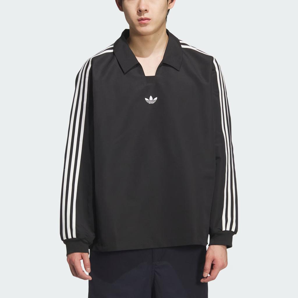 Adidas Originals Rugby Brand Logo Three Stripes Sports Long Sleeve Polo Shirt Unisex Polo Shirts KF9602