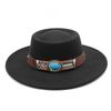 Hat Female Black Ethnic Top Hat Spring French Retro British Foreign Style Big Flat Brim Hat