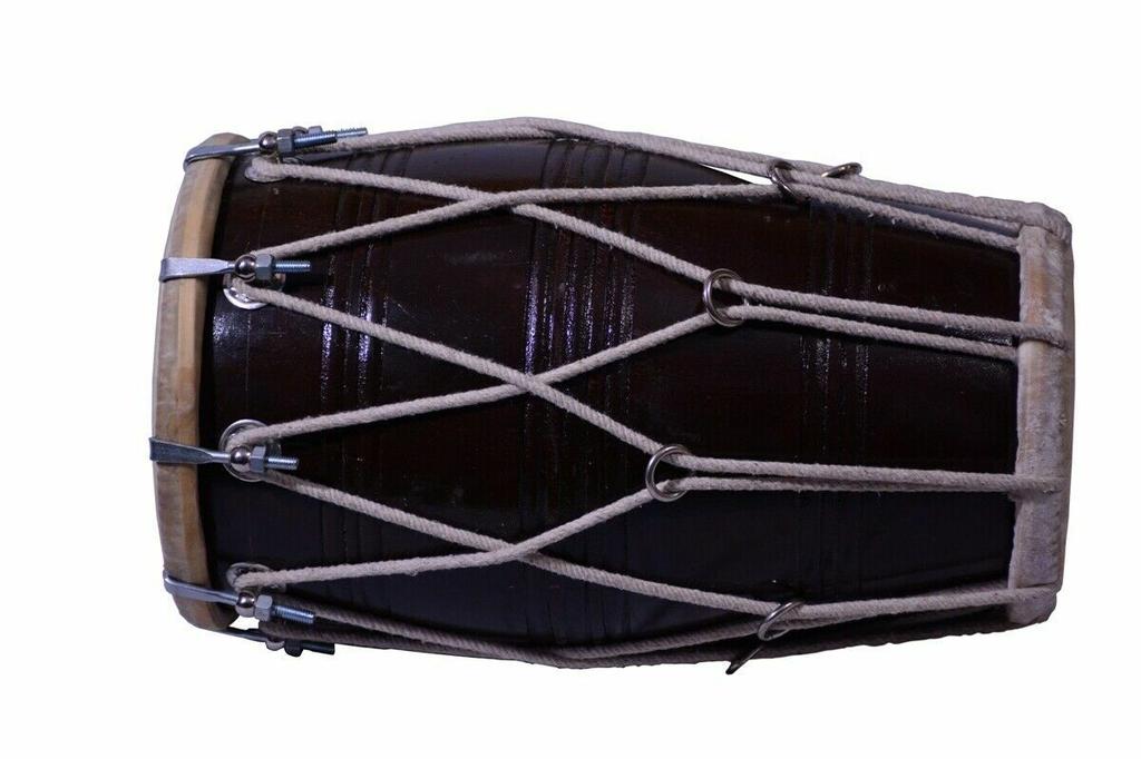 Professional Dholak with Rope for Orchestra | Traditional Indian Musical Instrument with Protective Cover