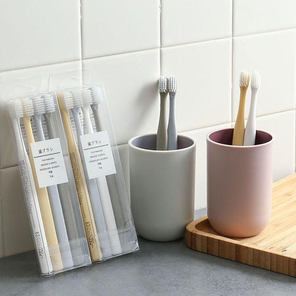 8Pcs Inter-Dental Soft-bristled Toothbrush Deep Cleaning Gingival Sensitivity Simple Toothbrush Japanese Style Family Pack