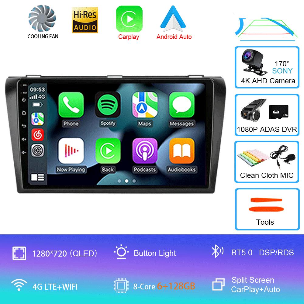 Android 14 Video Player Car Radio For Mazda 3 2004 -2009 2din with BOSE Multimedia Player Carplay Stereo GPS Head Unit