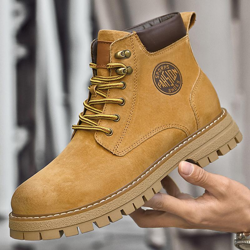 High Quality Men's Autumn and Winter Comfortable Warm Lace Up High Top Boots Classic Men's Anti Slip Wear-resistant Boot