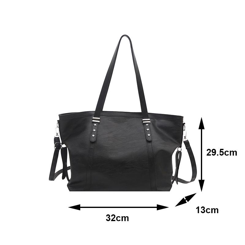 Large Sized Tote Bags For Women Soft PU Leather Pure Color Large Capacity Shopper Shoulder Crossbody Bag Quality Handbags