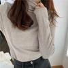 Sheep Wool Thickened Warm Half High Neck Base Shirt Autumn and Winter New Slim Fit Solid Color Versatile Long Sleeved Top