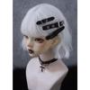 Original handmade leather buckle hairpin Punk subculture Y2K girls black duck bill hairpin