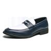 Large Size 2025 Spring Black and White Color Matching Leather Shoes Men's One-pedal Loafers British Business Casual Men's Shoes