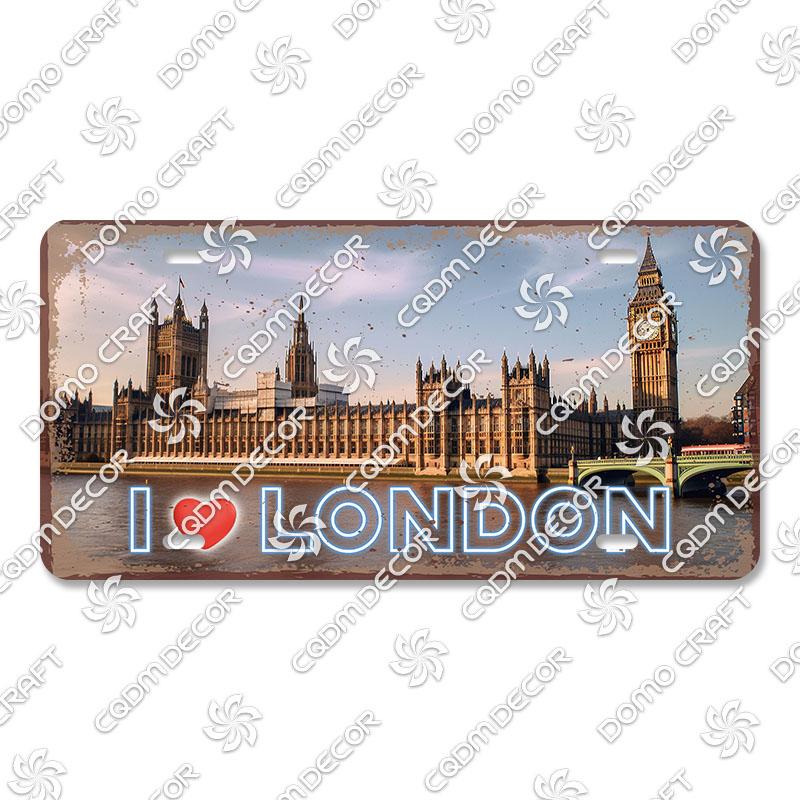 National Tourist City Plaques Metal Plate London Hawaii Venice Retro Metal Tin Signs Wall Decor Garage Car Club Living Room Home