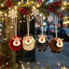 Christmas Tree Ornaments 4Pcs Elk Hanging with Wooden Faces, Reindeer Pendants Holiday Party Supplies for Xmas Home Decor And Decorations Rustic