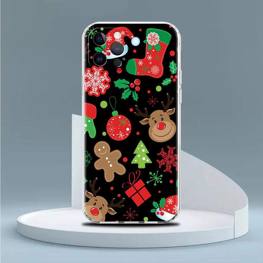 Snowman Christmas Cute Clear Case For Apple iPhone 13 11 14 12 Pro 7 8 Plus XR X XS Max 6 6S 13Pro Silicone Phone Cover