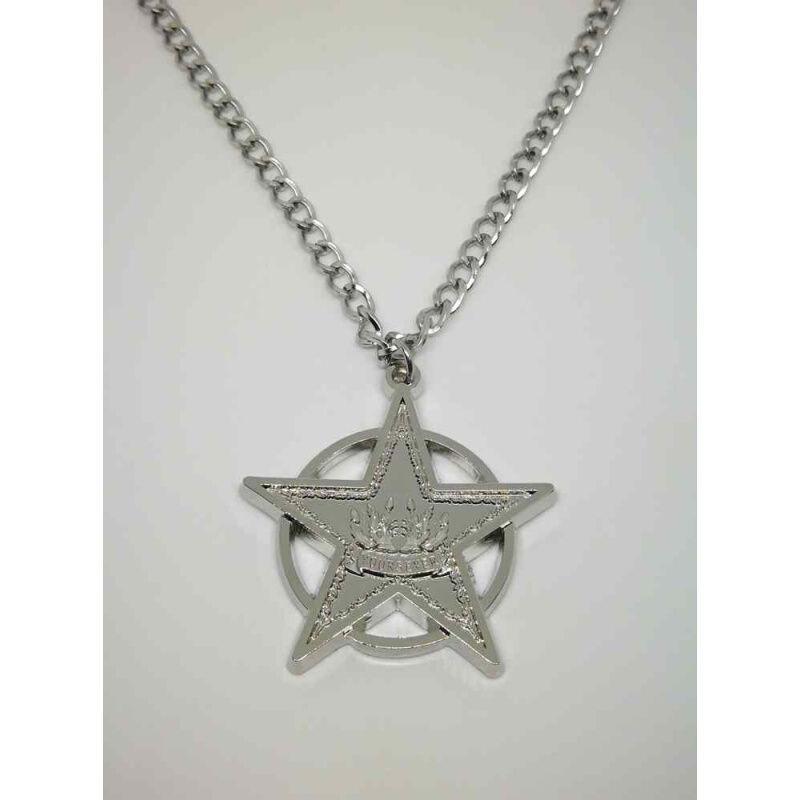 

Saint Seiya Necklace for Women Hades Necklaces Woman Pentagram Pendant Cosplay Trend Silver Color Fashion Lovers Gifts Anime