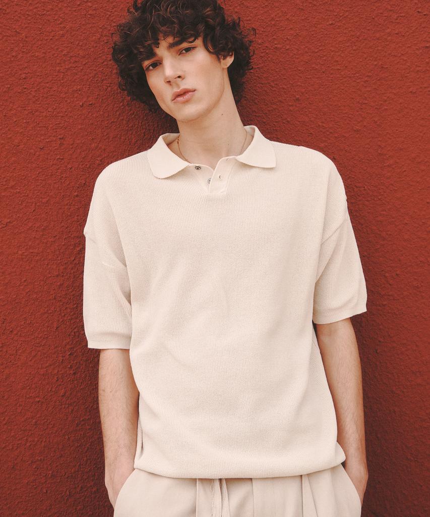 KNITTED Coolever Pk Short Sleeve Knit Tee Ivory