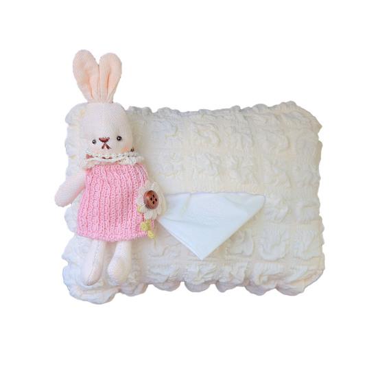 Cute Car Tissue Box Holder Soft Plush Rabbit Hanging Paper Dispenser Universal Auto Seat Back Organizer for Home Car Office