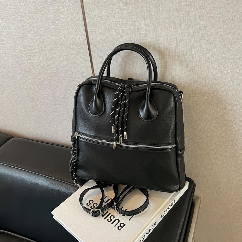 Retro commuter backpack bag women's large-capacity new high-end messenger bag casual light backpack