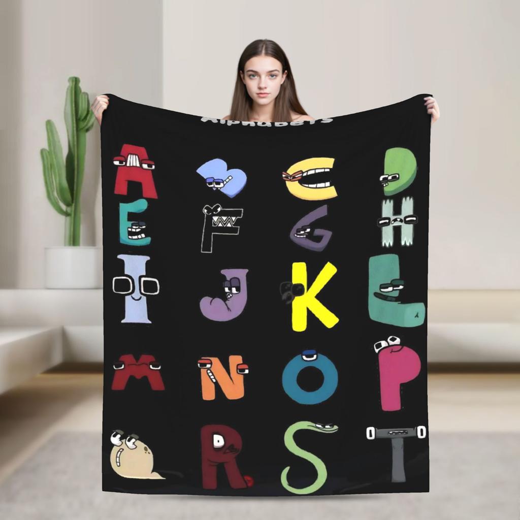 Alphabet Lore English Letter ABC  Blanket Quality Warm Soft  Throw Blanket Winter Picnic Couch Bed Funny Bedspread