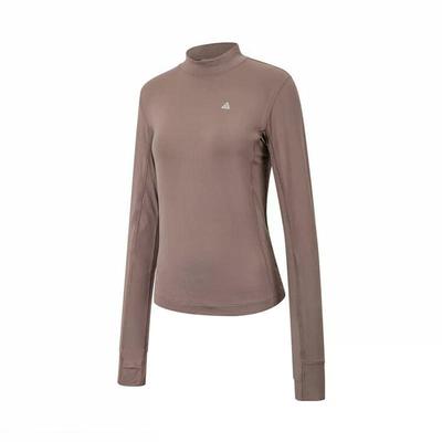 ACG Respirant Extérieur Col Montant Séchage Rapide T-Shirt Manches Longues Tops Femme Marron FN1964-214