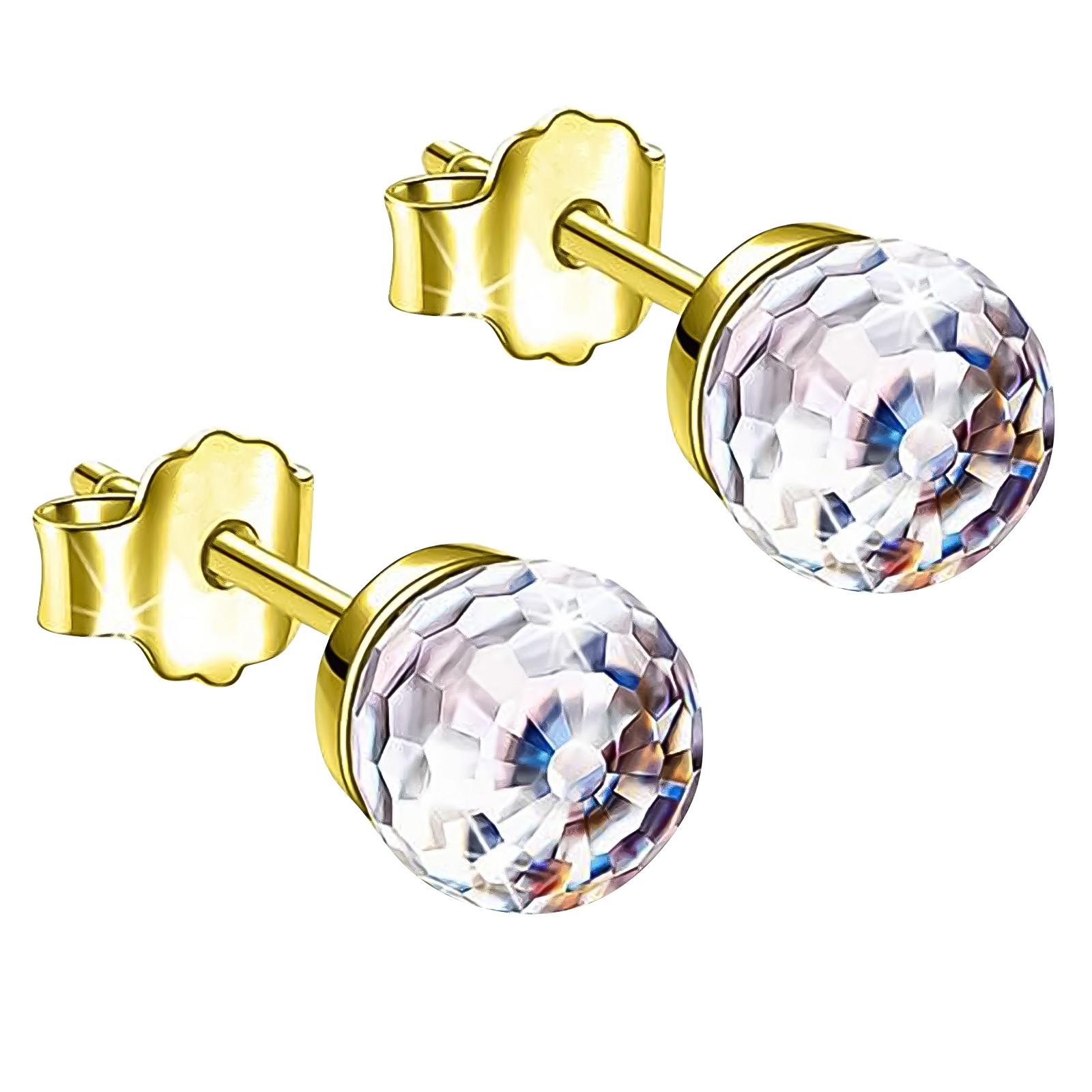 6MM Crystal Ball Zircon Earrings One Size золотой
