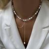 Tassels Choker New Irregular Vintage Zircon Heart Pendant Necklace For Women Female Geometric Baroque Transparent Crystal Chain