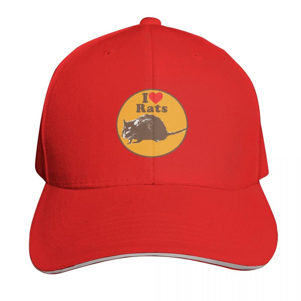 I love Rats design Baseball Cap custom Hat Golf Wear Icon New In The Hat Womens  Unisexs