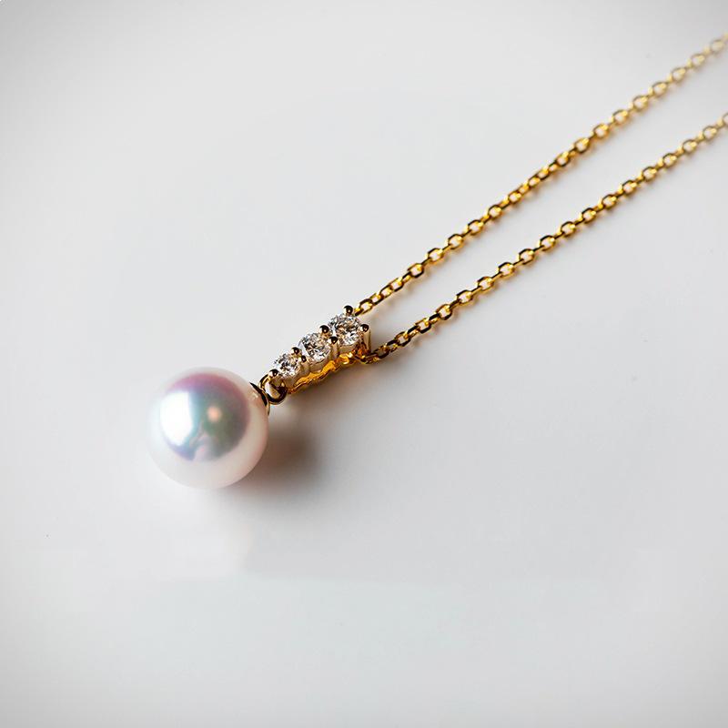 14K Gold-Plated S925 Sterling Silver Pearl Drop Necklace - Elegant & Retro Design for Women Gold