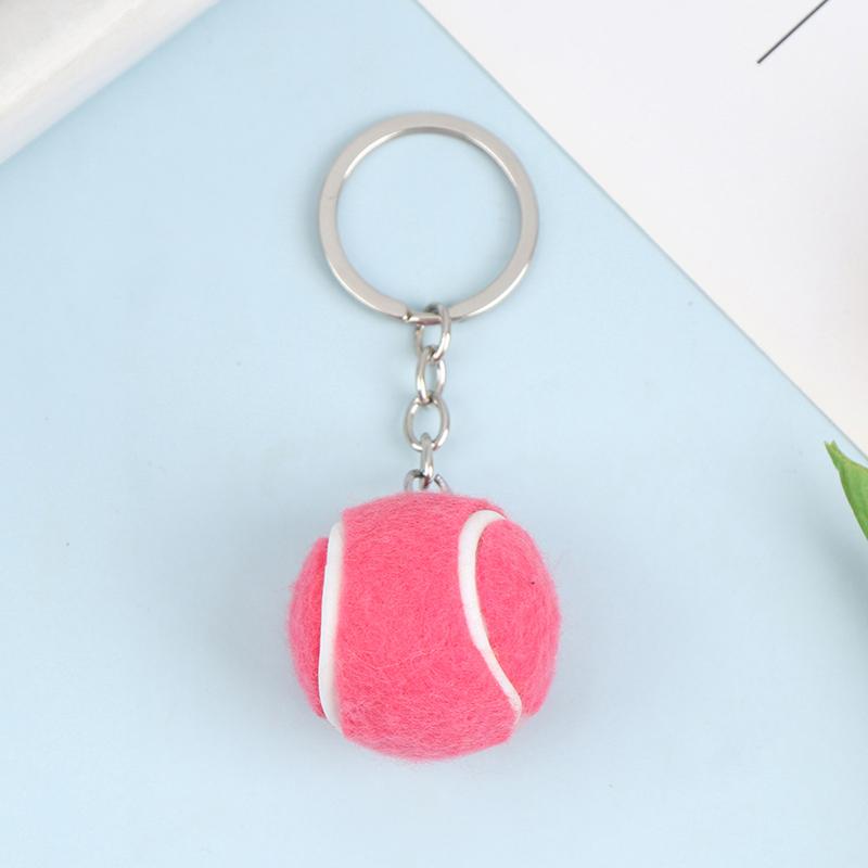 6 Color Key Chain Tennis Ball Metal Keychain Car Key Chain Key Ring sports chain sliver color pendant