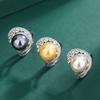 Huamei Jewelry's New Inlaid Imitation Natural Pearl Ring Tahitian Mother Of Adjustable Index Finger