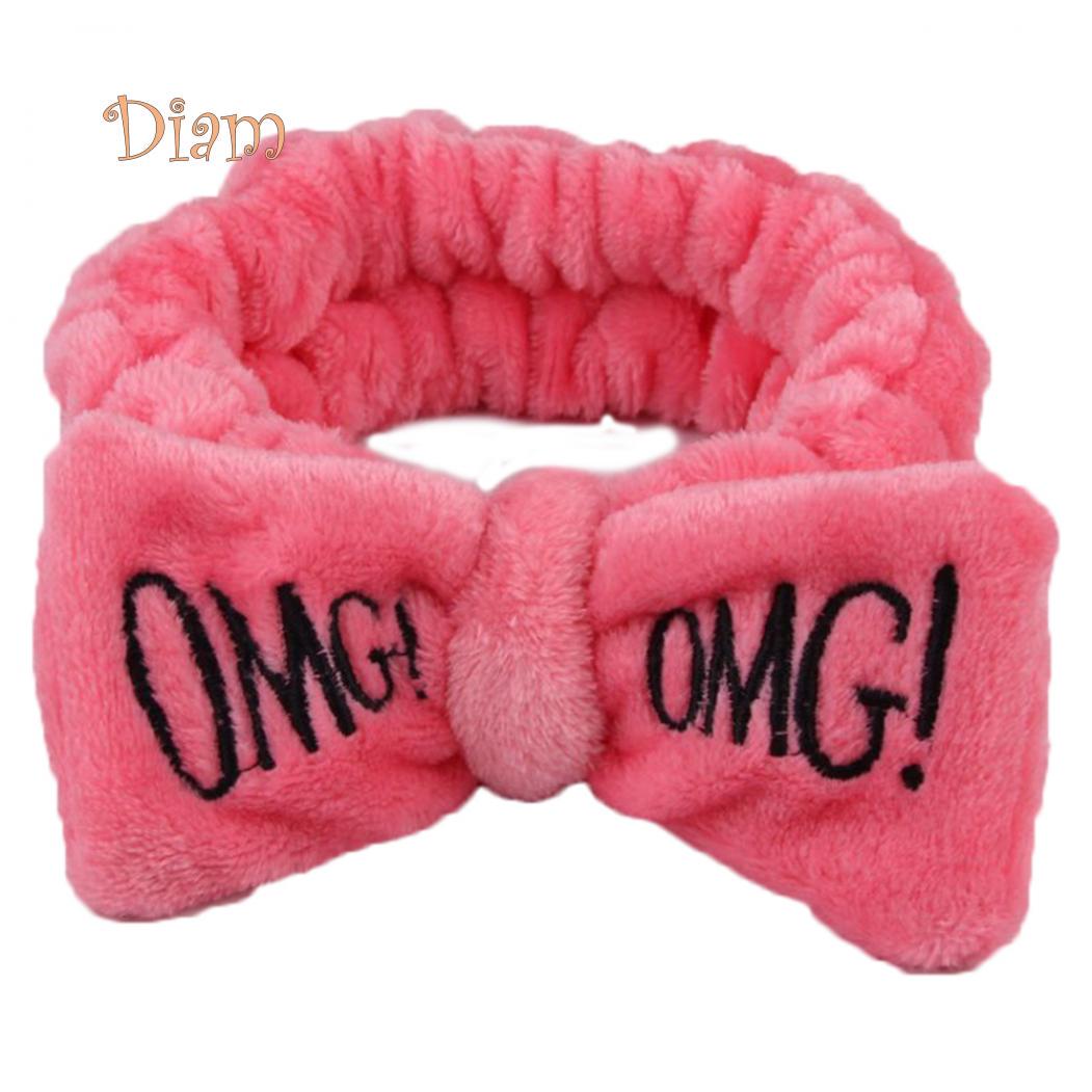 

Tenfyer милые женские буквы с бантом, плюшевая повязка на голову, мытье лица, резинка для волос, эластичный головной убор One Size арбуз красный