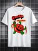 Herr T-shirt Bomull Rolig Herr Halloween Rolig Tryck Avslappnad Kortärmad Rundhalsad Topp med Unika Grafik Harajuku Rolig