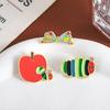 Apple Borer Enamel Pins Custom Caterpillar Turns Into Butterfly Brooches Lapel Badges Clothes Funny Jewelry Gift for Friends