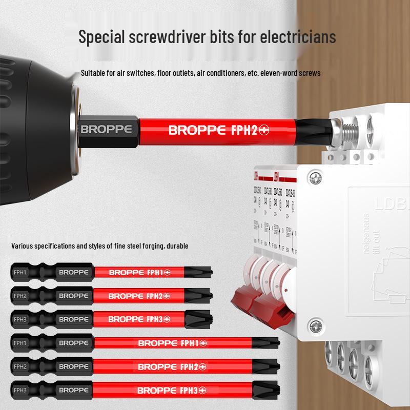 Verbesserter magnetischer, rutschfester Elektriker-Schraubendreherbit für Luft- und Schalttafelschalter