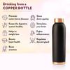 1 Litre Black 100% Pure Copper BPA Free Leakproof Copper Bottle for Home, School & Office