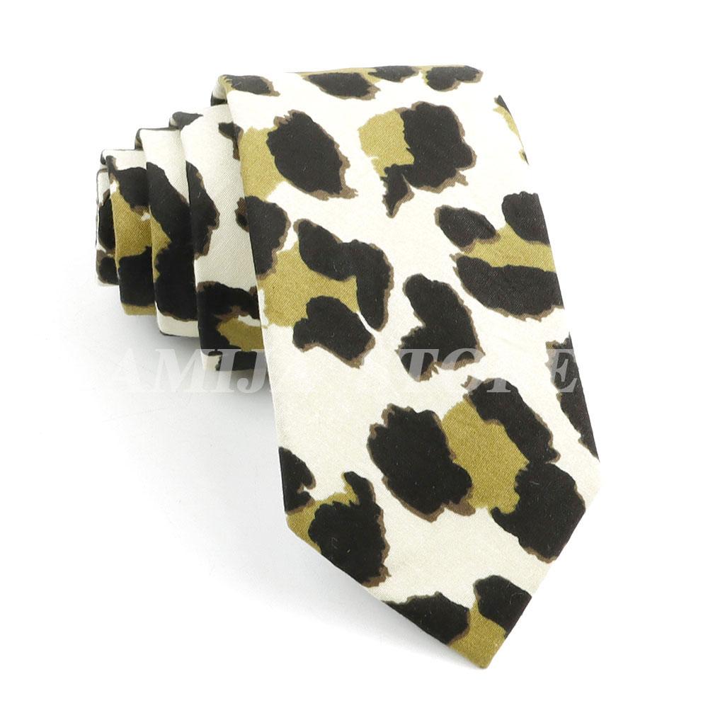 Men's Sexy 7cm Tie Leopard Fabric Ties Casual Fashion Party Cotton Necktie Shirt Accessories Gift For Wedding Vacation Cosplay