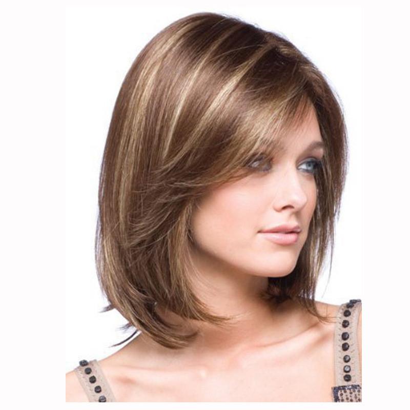 Short Straight Wig With Hightemperature Silk For Womens Face Shaping And Fashion Style
