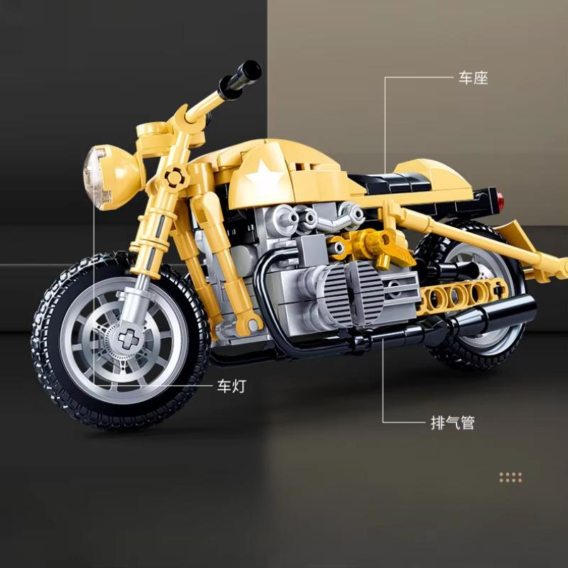 Sluban Motorcycle Motorcycle Assembly Model Children'S Educational Toy Boy Birthday Gift Tabletop Decoration