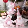 1Pc Christmas Decorations Christmas Pink Glitter Doll Pendant Santa Claus Pendant Snowman Elk Pendant