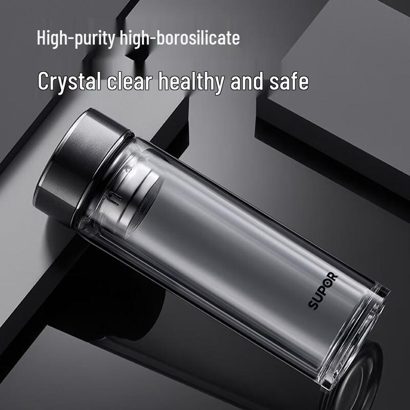 SUPOR Double-Wall Glass Tea Tumbler with Infuser