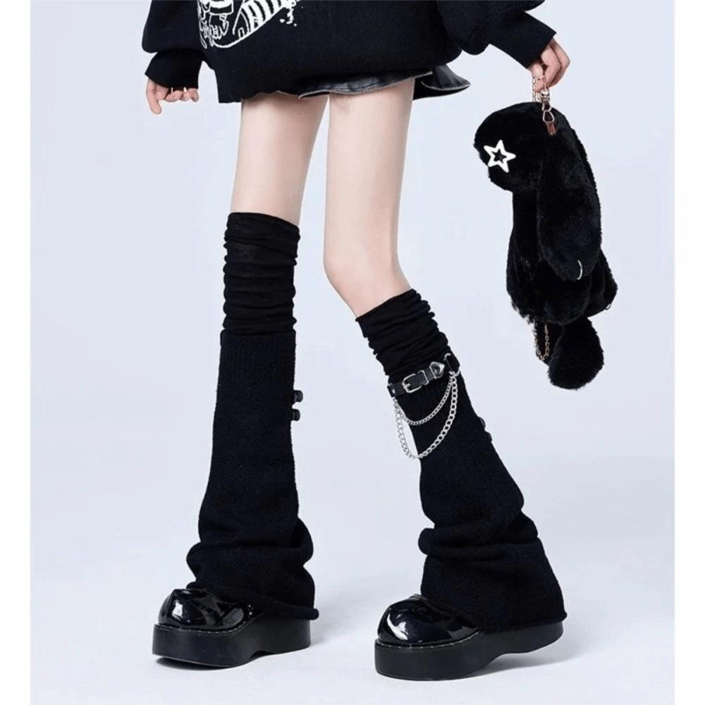 Over Knee Length Knitting Leg Warmers Y2k Flare Long Leggings New Thigh High Socks Girls