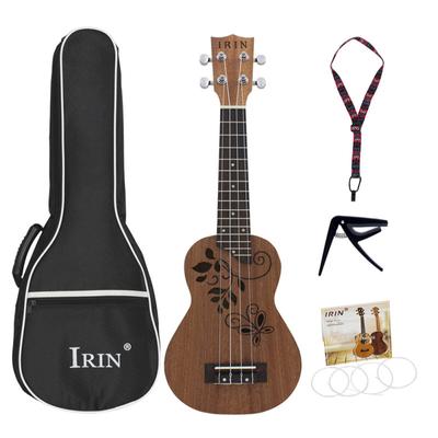 21 hüvelykes Sapele Ukulele üreges faragott pillangólevelek rózsafa fogólappal hídpárna kis gitár