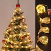 Satin ribbon Christmas garland LED chain gold eco Christmas tree lights