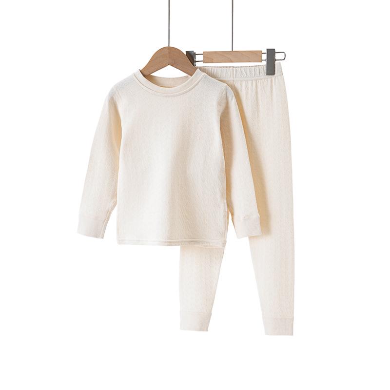 

Красочный хлопковый детский комплект нижнего белья: Полностью хлопковый, с круглым вырезом, теплая осенняя одежда для девочек и мальчиков, класс А, хлопок из Синьцзяна 120 cm