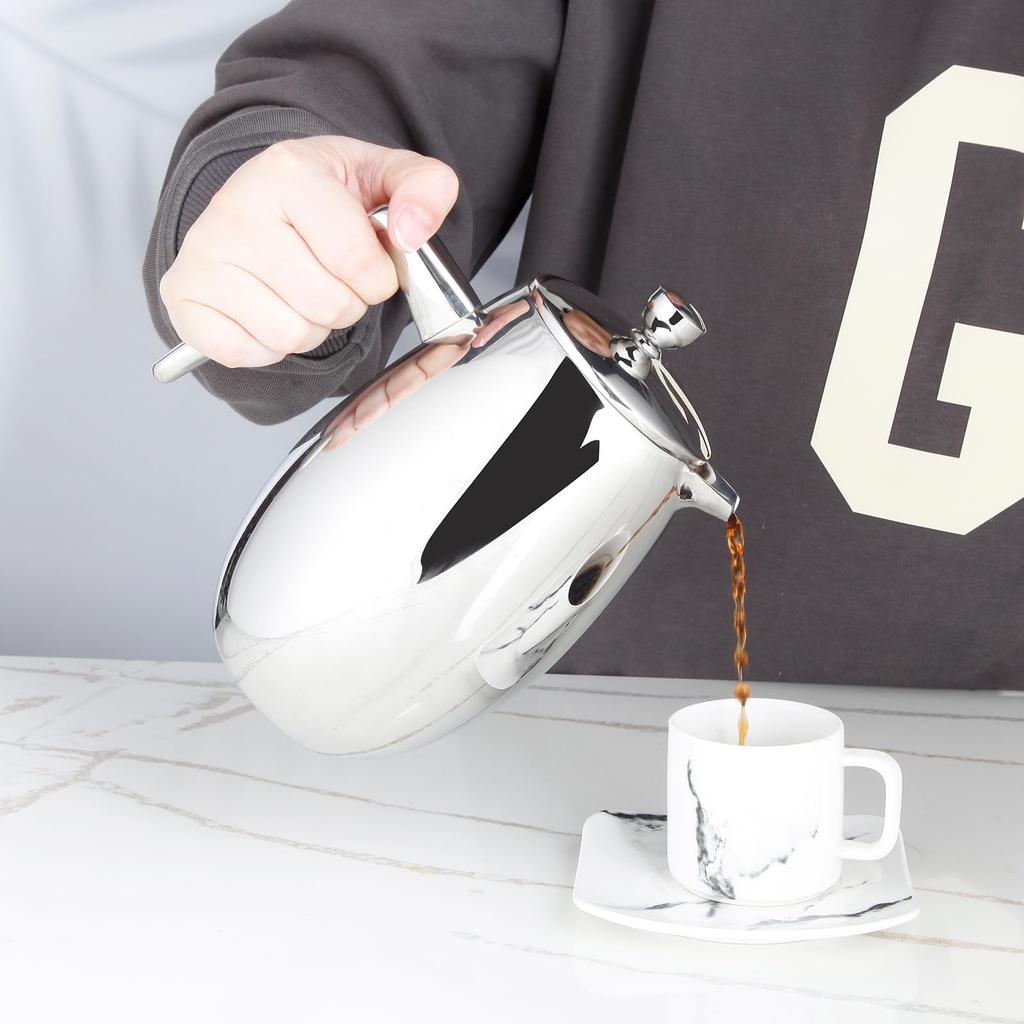 Easyworkz Nando's French Press, Double-Walled Insulated 304 Stainless Steel, 350ml Coffee & Tea Maker