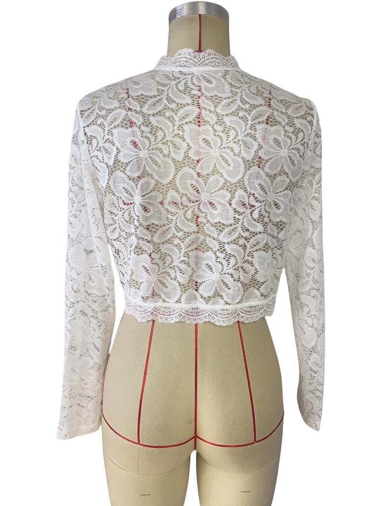 2025 Elegant Women's Lace Trim Patchwork Cardigan