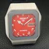 JAPAN VINTAGE SEIKO 5 AUTOMATIC MENS ARABIC RED COLOR DIAL WATCH A702452-5 R124-a702452