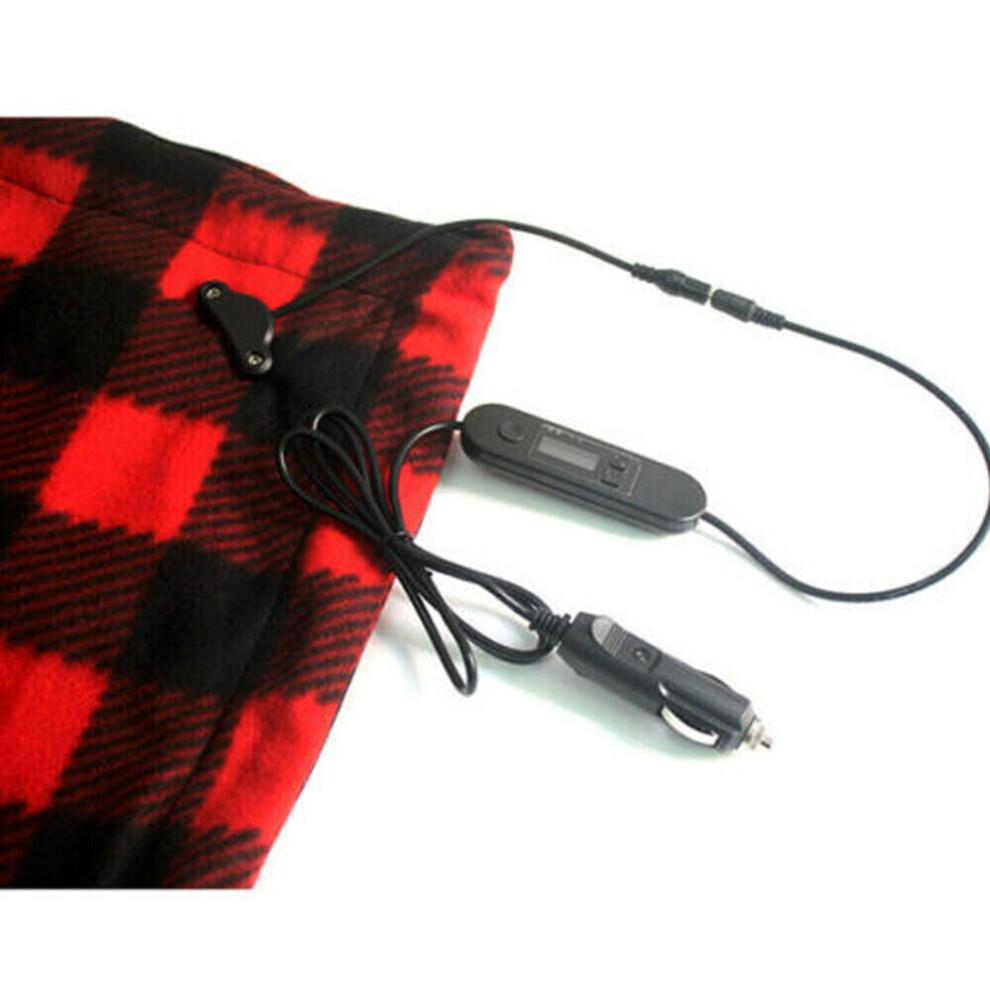 12V Electric Heated Blanket Warm Over Throw Fleece 4 Heating Levels UK