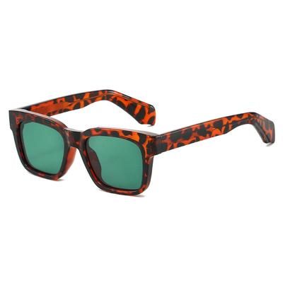 New Retro Leopard Print Square Women Sunglasses Luxury Brand Simple Leisure Design Versatile Men Sun Glasses UV400