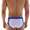 Heren Laag Uitgesneden Zwembroek Nylon Mesh Paneel Sneldrogend Elastische Contour Zakje Sexy Kleurblok Zwemkleding Voor Mannen