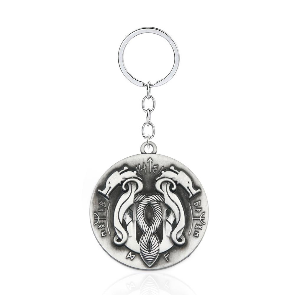 God of War Kratos Axe Game Keychain Metal Weapon Model Pendant Key Chain Car Motorcycle Jewelry Accessories Gift